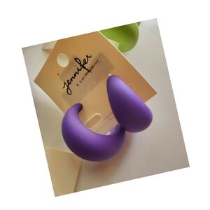 Purple Open Hoop Earrings